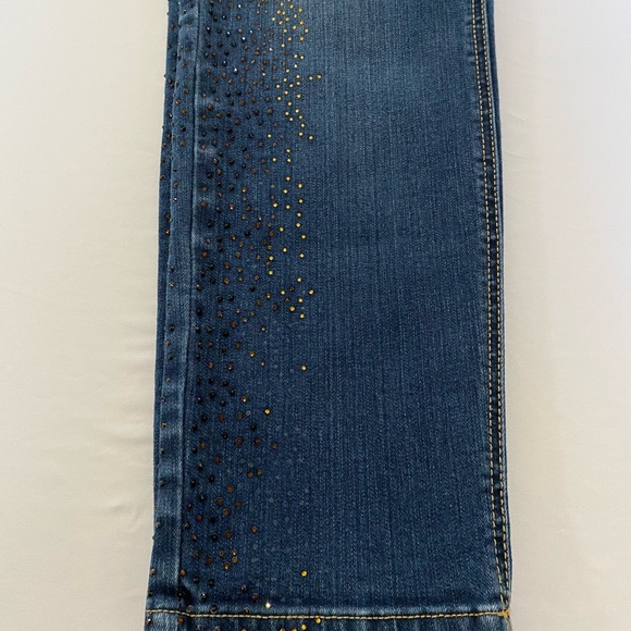 Chico’s so slimming ankle jeans size (00/2-XXS)Rainier Indigo w/sparkling jewel - Picture 9 of 11